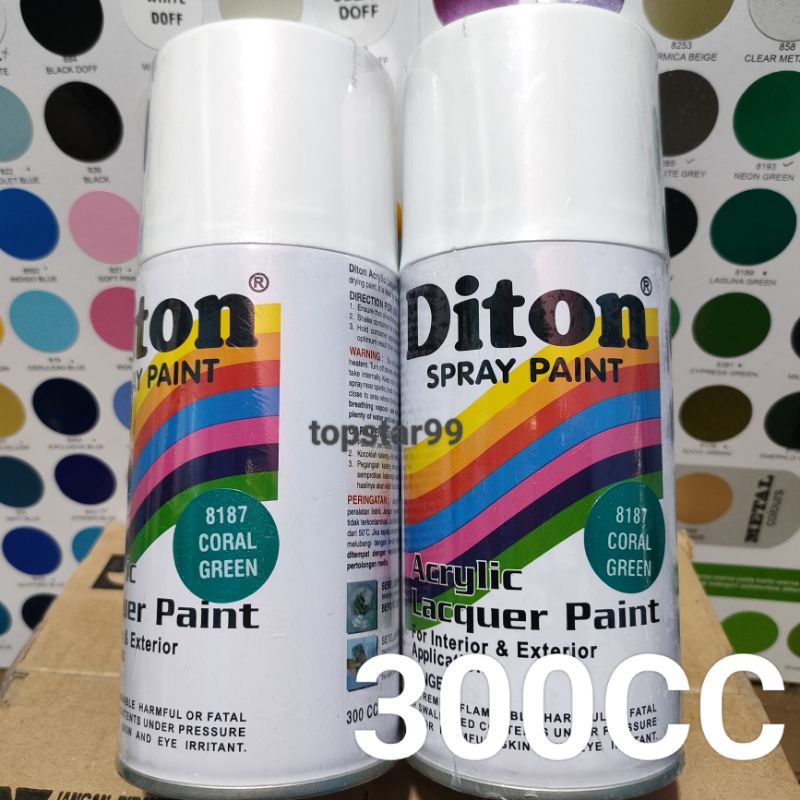 Pilok Pilox Cat Semprot Diton Coral Green 8187 Hijau Karang Metalic Metalik 300cc Spray Paint