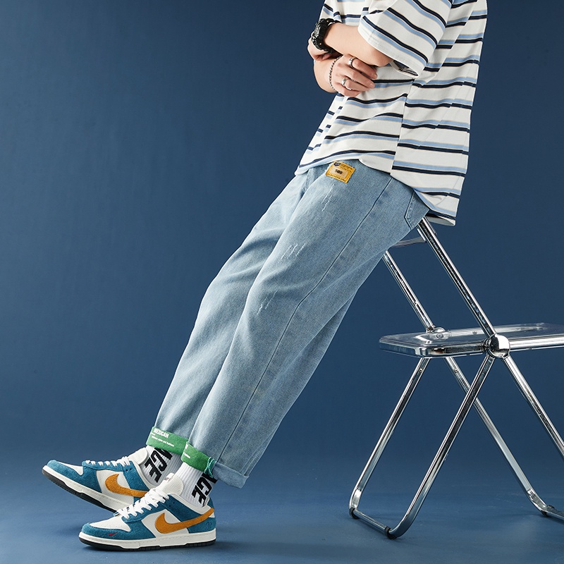Celana Jeans Pria Celana Denim Celana Cowok Versi Korea Dari Kaki Yang Ramping K107A