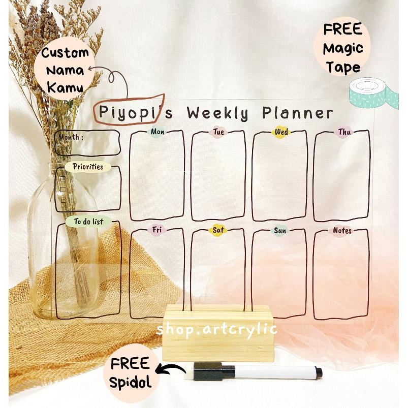 

BISA COD Custom Acrylic Weekly Planner / To Do List / Monthly Planner