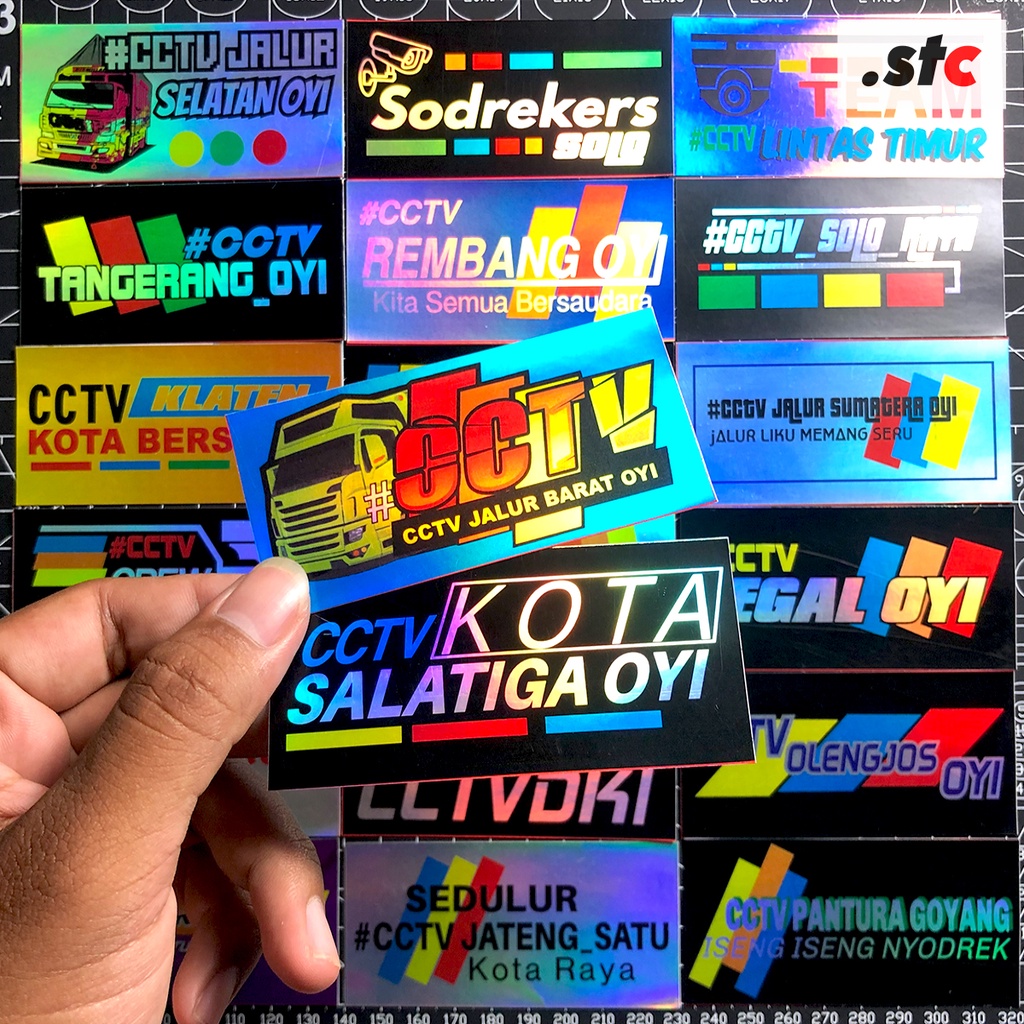 ( isi 20 stiker ) STICKER HOLOGRAM CCTV TRUK stiker truk oleng setiker CCTV OYI PAKET