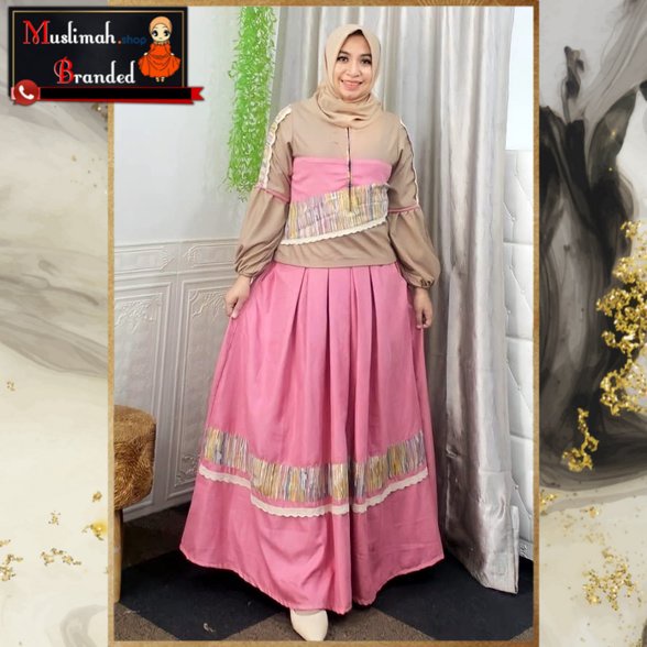 DEURA Set Rok Wanita / Set Rok Deura Terbaru D274 / Set Rok Remaja / Set Rok Katun MUSLIMAH BRANDED