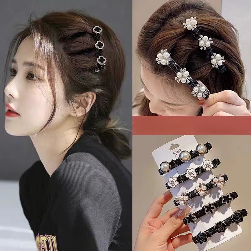 4set Isi 2022musim Gugur Dan Musim Dingin Baru High-end Dikepang Rambut Klip Poni Sisi Rusak Rambut Klip
