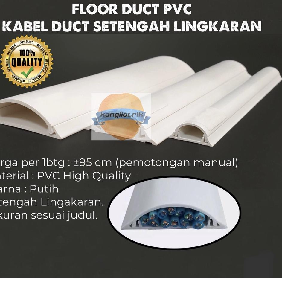 Free Ongkir/ FLOOR DUCT KABEL DUCT LANTAI OVAL 35x10 mm PVC PUTIH.