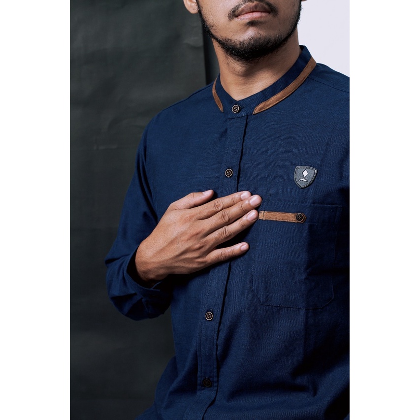 BAJU KEMEJA KOKO PREMIUM STANFORD BUNGLON LENGAN PANJANG WARNA NAVY PUTIH HIJAU EMERALD MAROON UKURAN m l dan xl