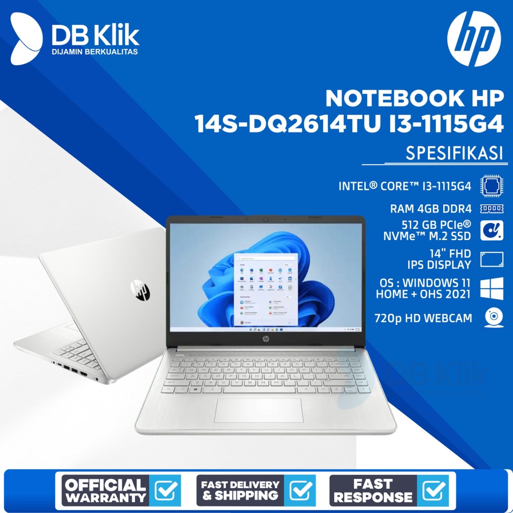 Jual Notebook Hp 14s Dq2614tu I3 1115g4 4gb Ssd 512gb Nodvd Win11ohs 14 Shopee Indonesia 8729