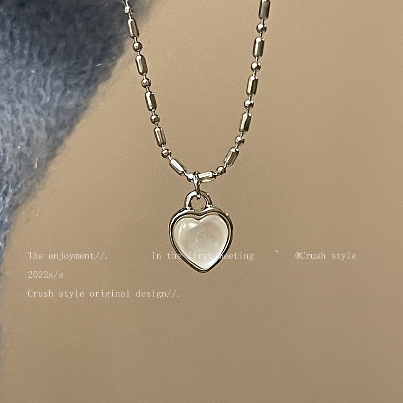 IFYOU Fashion Cinta Ganda Batu Permata Kalung Untuk Wanita Vintage Perak Choker Rantai Liontin Perhiasan Aksesoris