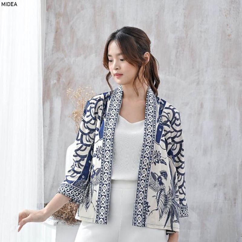 Midea Blazer Batik Wanita Outer Rompi Wanita Jumbo Jaket Luaran Couple