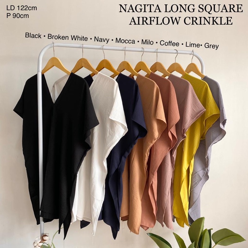 NAGITA LONG SQUARE CRINKLE AIRFLOW atasan nagita