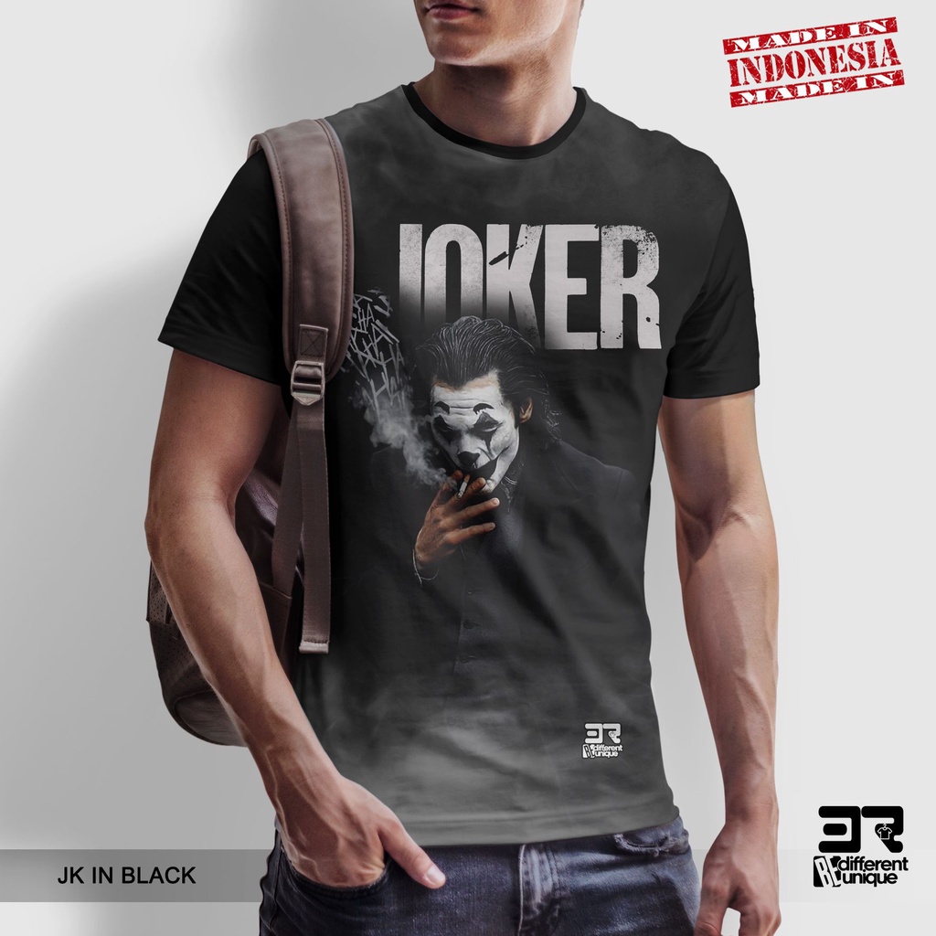 [ COD ] KAOS PRINTING GAMBAR JOKER IN BLACK - BAJU FILM MOVIE SUPERHERO SUPER HERO MARVERL DC COMICS
