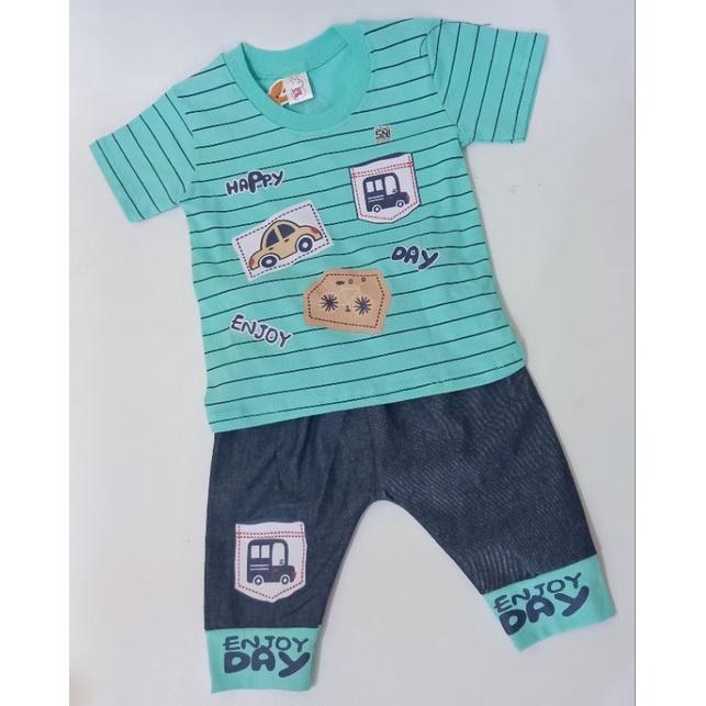 SETELAN BAJU ANAK LAKI LAKI 1 - 2 TAHUN MERK STEP ONE / BAJU + CELANA ANAK LAKI LAKI ADEM / KAOS SAL