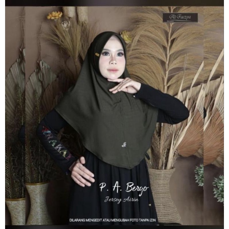 593 JILBAB AL FAEZYA BERGO NUTUP BAHU JERSEY AIRIN TERBARU PED ANTEM/HIJAB BERGO AF ALFAEZYA ORI BY 