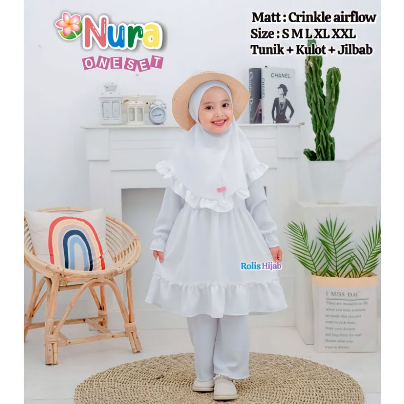 Gamis Putih gamis manasik Anak gamis anak perempuan stelan anak gamis harian gamis muslim pakaian anak perempuan anak gamis putih anak usia 4 -10 thn