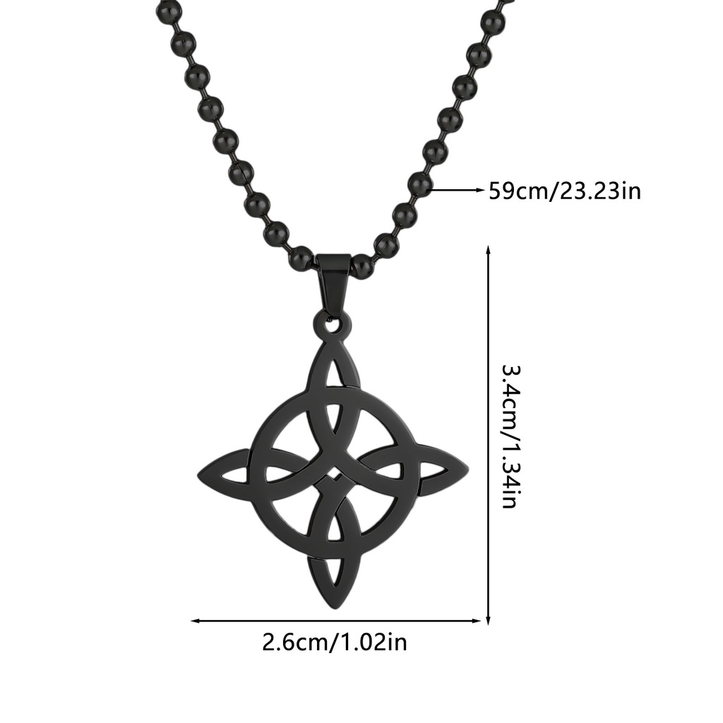 Kalung Geometri Simpul Seltik Penyihir Stainless Steel Witchcraft Pria Wanita Wicca Kalung Perhiasan Penyihir