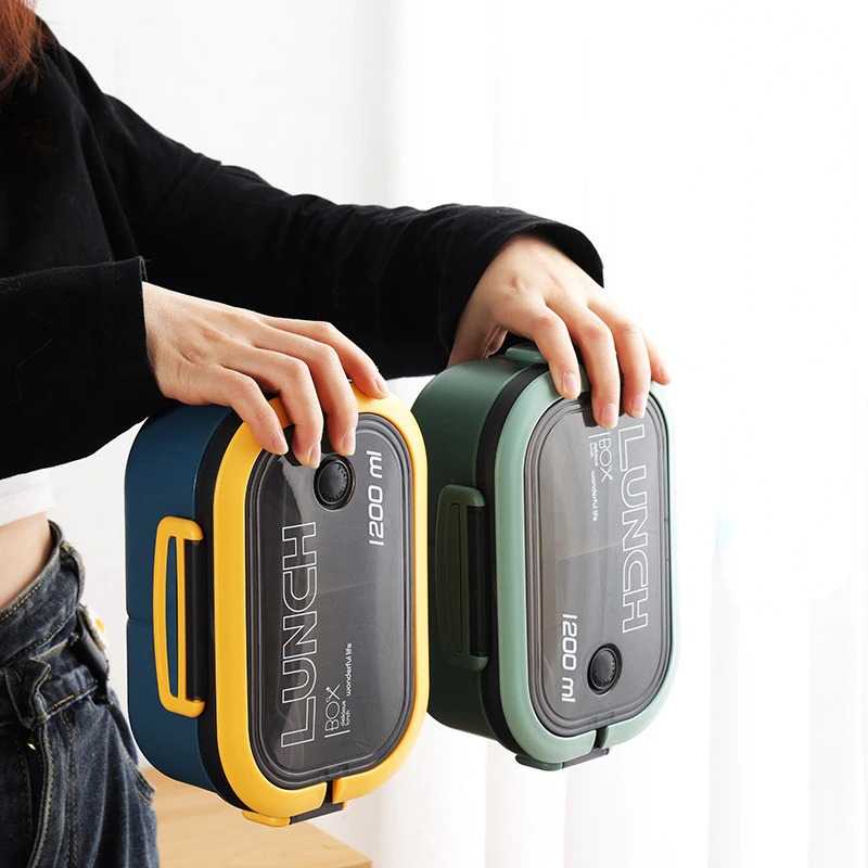 HOMEFAVOR Kotak Makan Bento Lunch Box Double Layer 1200ml - HF225 ( Mughnii )