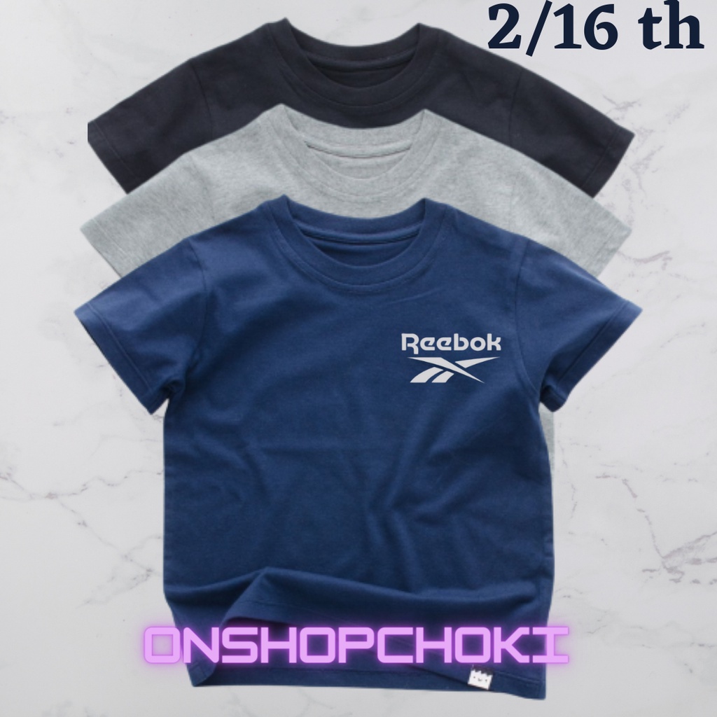 KAOS OBLONG anak-anak cowok/cewek LOGO &lt;REEBUKK&gt; UNISEK UMUR 2/16 Kaos oblong pakaian anak-anak