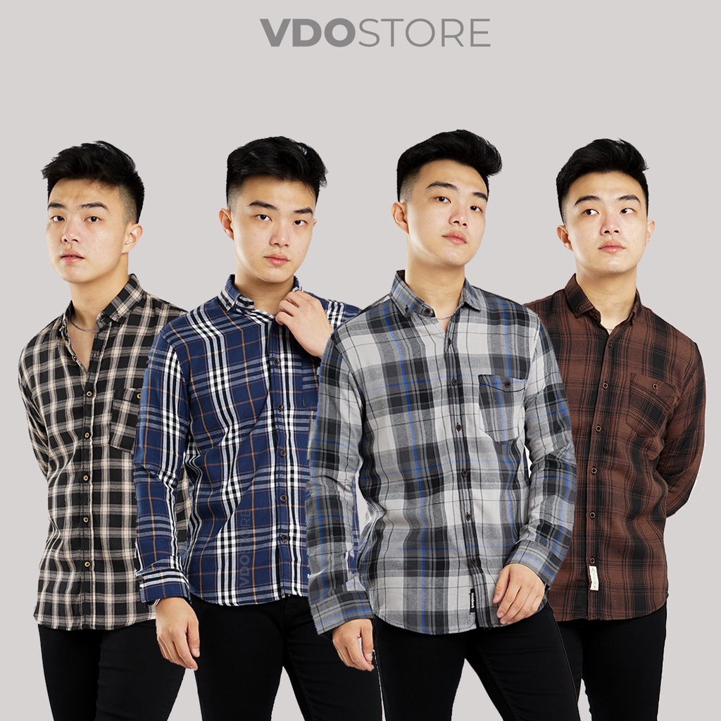 17B-32B KEMEJA FLANEL PRIA LENGAN PANJANG - M L XL - DEWASA BAJU FLANNEL VDOSTORE TANGAN PANJANG HITAM NAVY ABU MOTIF KEMEJA COWOK MURAH DEWASA SANTAI TEBAL KUALITAS IMPORT BAJU PANEL FANEL