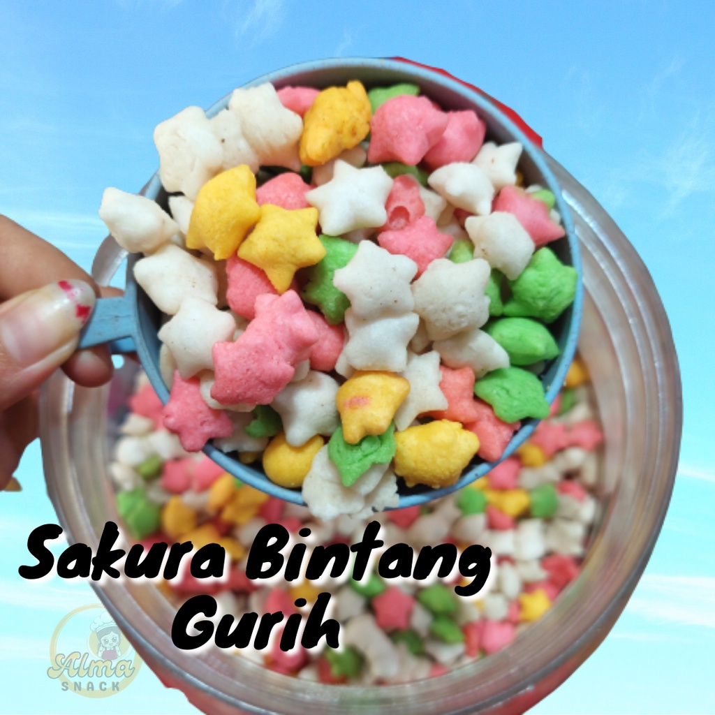 ALMA.SNACK 500gr SAKURA WARNA AJISAN BERBUMBU SNACK KILOAN MURAH