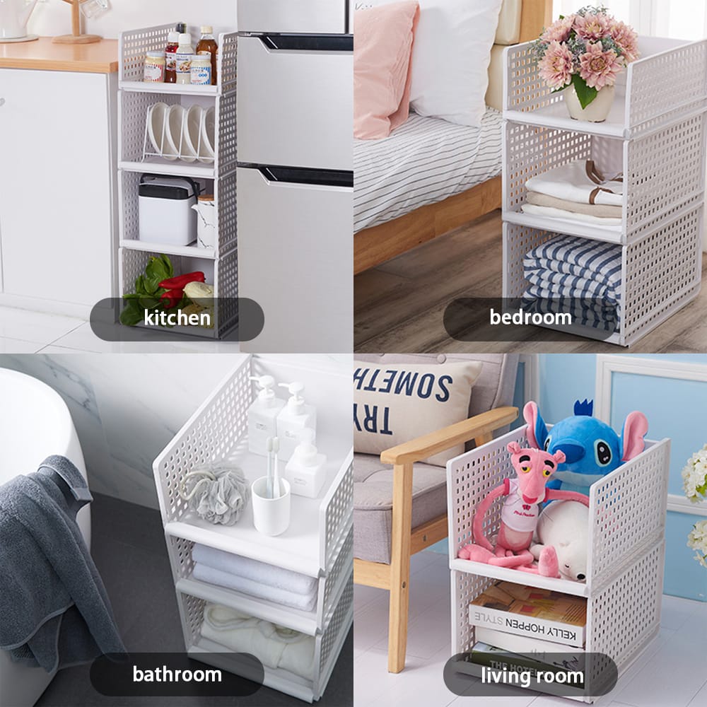 Rak Susun Serbaguna Organizer Rack Rak Kamar Tidur Dapur Kamar Mandi/Rak Susun Portable/Rak Susun Multifungsi