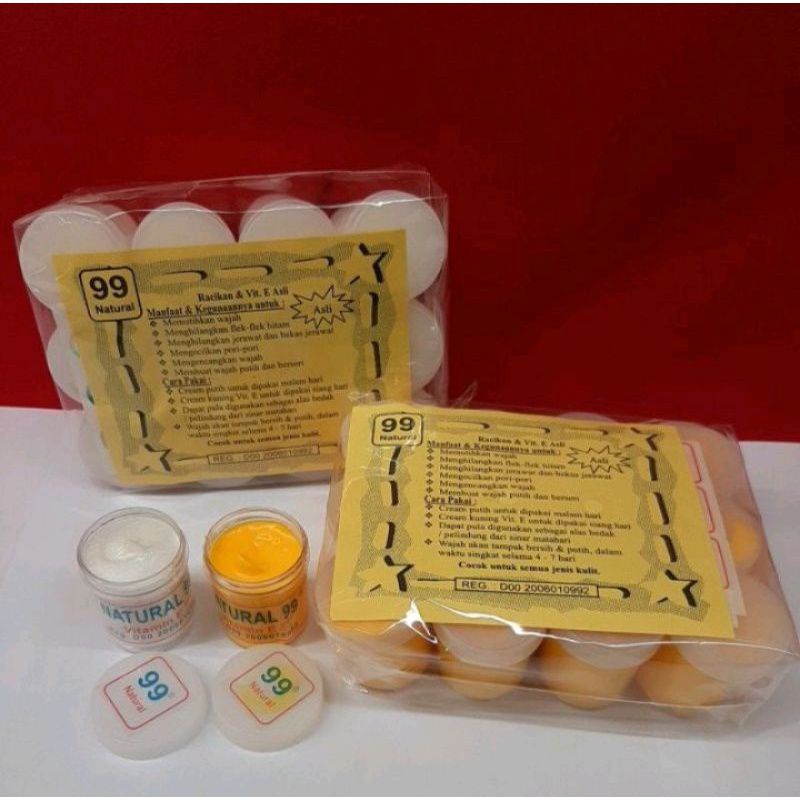 cream natural 99 vitamin E kemasan pelastik siang&malam(12pcs)