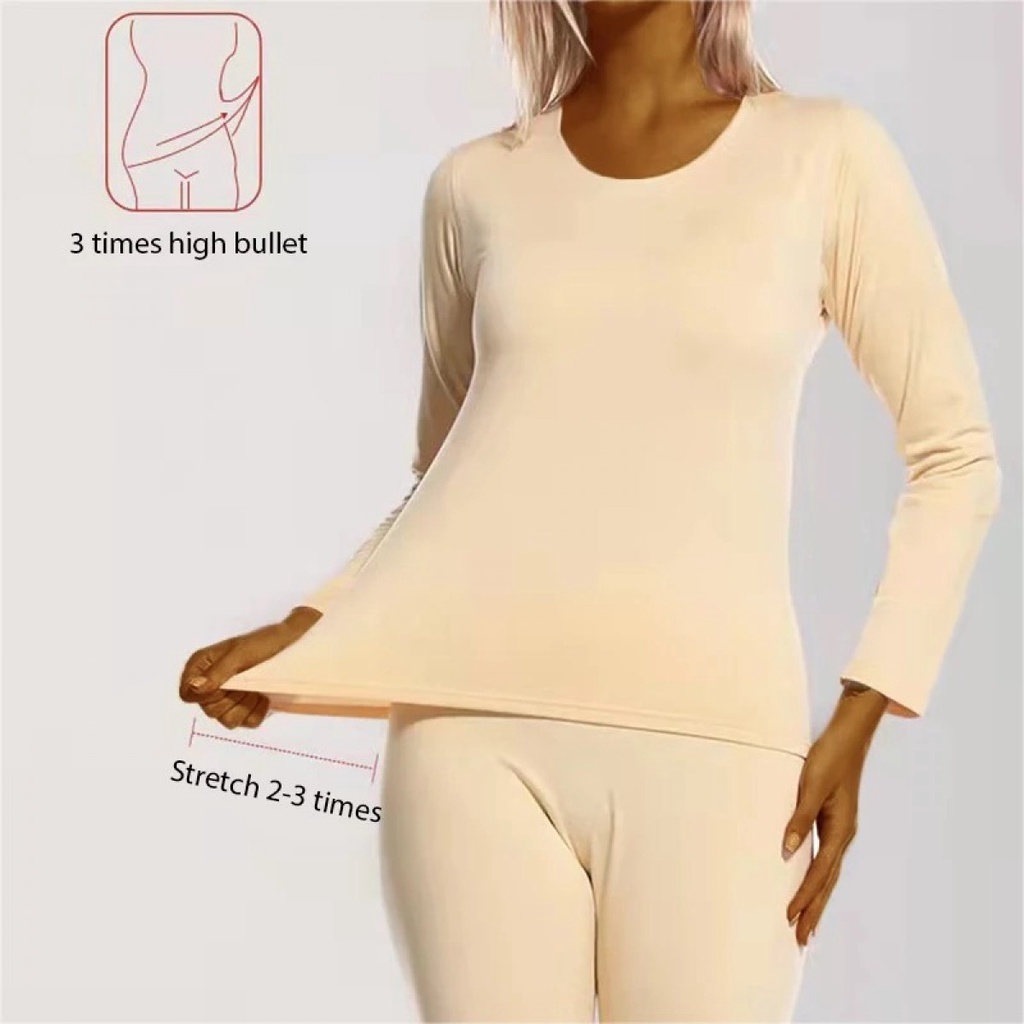 Seamless Women Longjohn  Pakaian dalam Thermal Longjohn Wanita Ringan Seamless anti jeplak