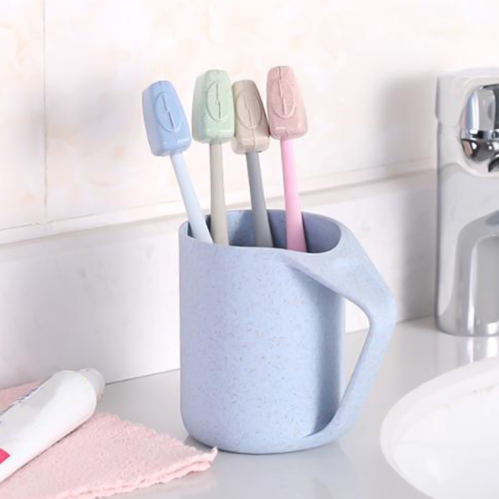 4pcs Wheat Straw Toothbrush Cap Portable Toothbrush Head Lid Sikat Gigi Pelindung Kepala Case Penutup Kepala Sikat Gigi Tahan Debu Untuk Perjalanan Keluarga Berkemah