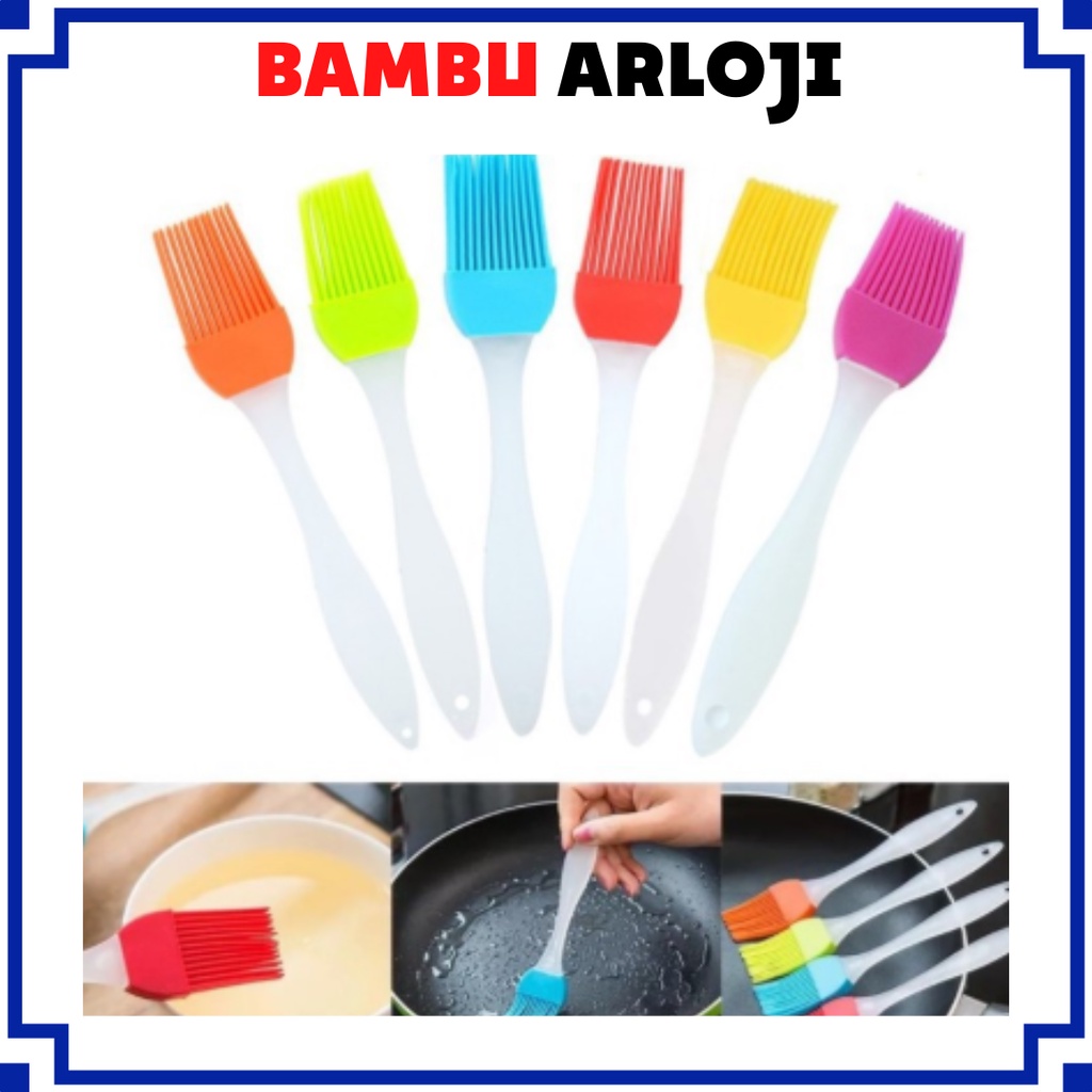 BAJ Kuas Dapur Silikon Kuas Kue Kuas Masak Silicone Brush Roti BBQ Cake Minyak Mentega Anti Rontok Panas PR017