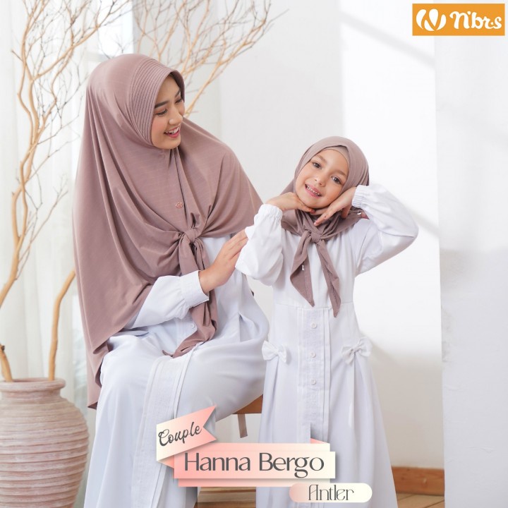 Nibras Hijab Hanna Bergo Ibu & Anak / Bergo Dewasa / Bergo Anak NIBRAS HIJAB / HIJAB NBRS TERBARU