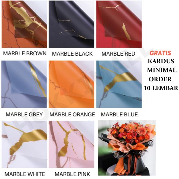 

Flower Wrapping Gold Marble Cellophane Kertas Bunga Waterproof