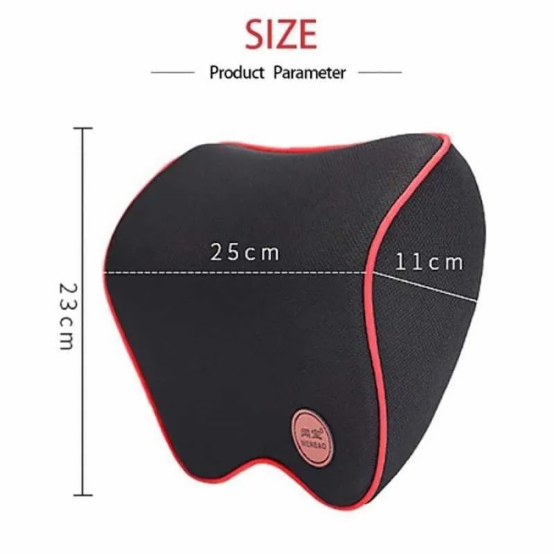 Bantal Leher Headrest Mobil Memory Foam Premium Quality Tebal Empuk