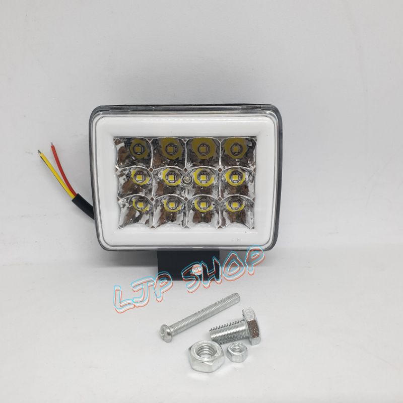 LAMPU TEMBAK CWL DAYMAKER 12 LED PLUS SENJA BIRU 36 WATT MOTOR MOBIL