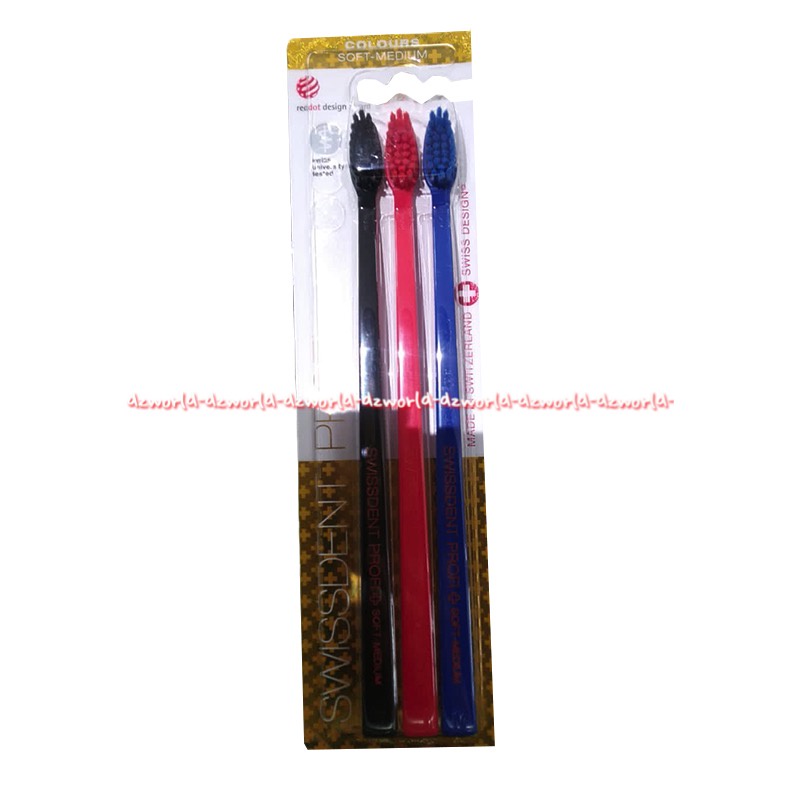 Swissdent Profi Toothbrush Color Soft Medium Gentle Extra Soft Sikat Gigi 3pcs Swiss Dent Swisdent Tooth Brus Import