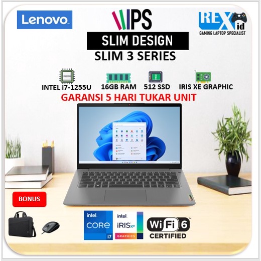 Laptop LENOVO SLIM 3 i7 1255U 8GB RAM 512 SSD FHD IPS