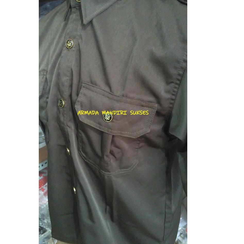 Harga Termurah Seragam Safari Security Coklat - Safari Tangan Pendek Coklat