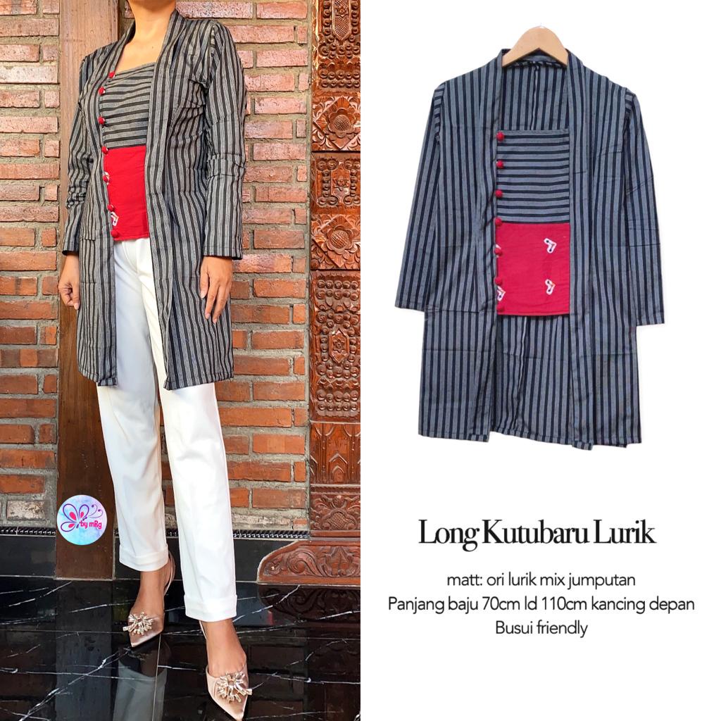 kebaya wanita Long Tunik Batik Classic Kutubaru Lurik