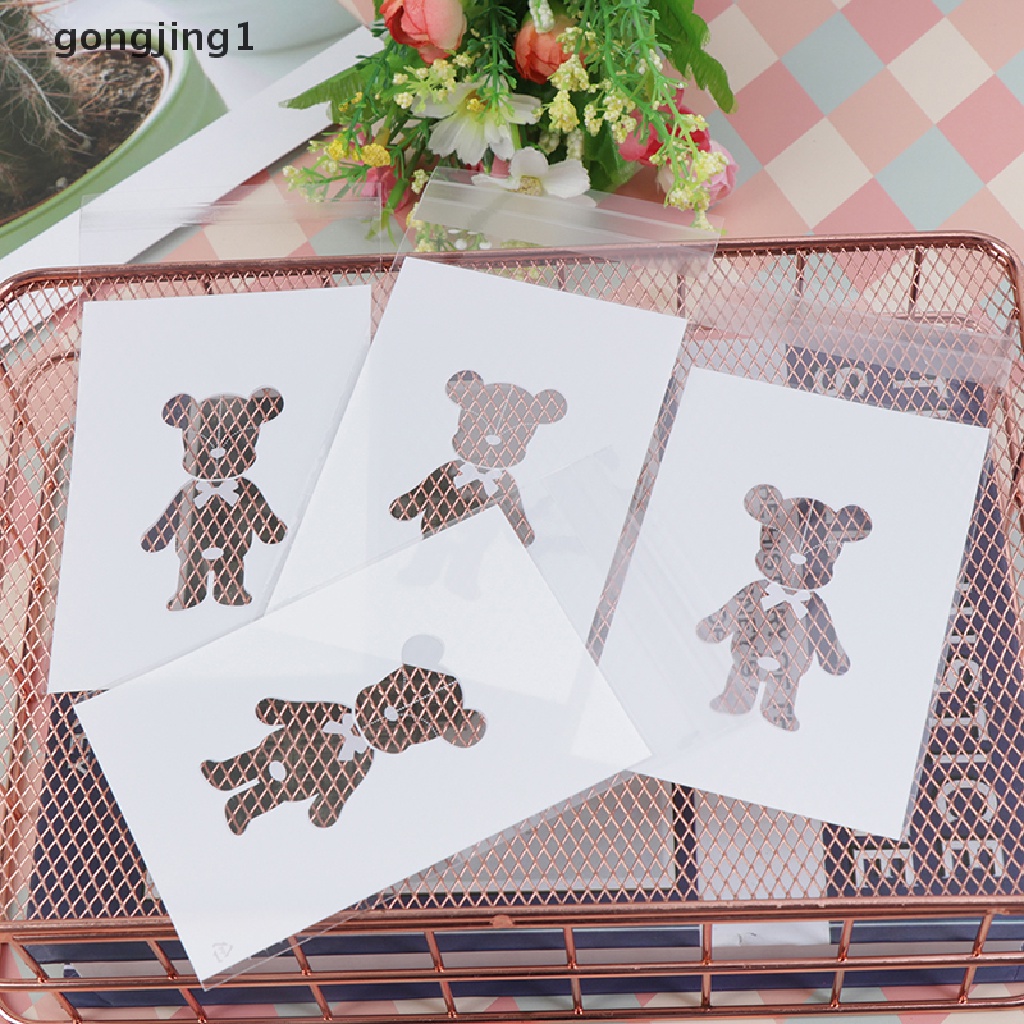 Ggg 100pcs Bear Candy Cookies Biskuit Baking Packaging Bag Perekat Diri Pernikahan ID