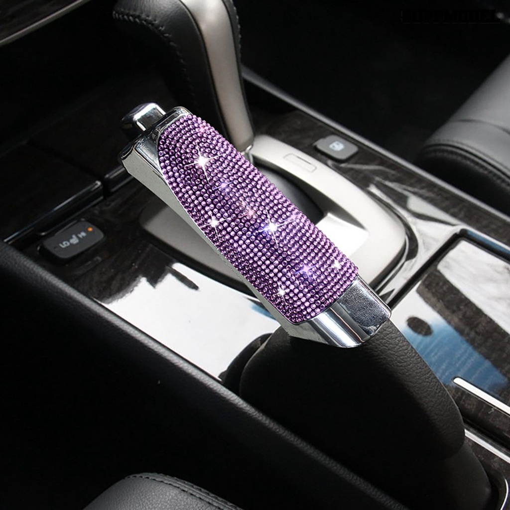 [Dekorasi] Handbrake Cover Non-slip Berlian Imitasi Bling Glossy Mewah Berlian Imitasi Auto Handbrake Decor Aksesoris Interior Mobil