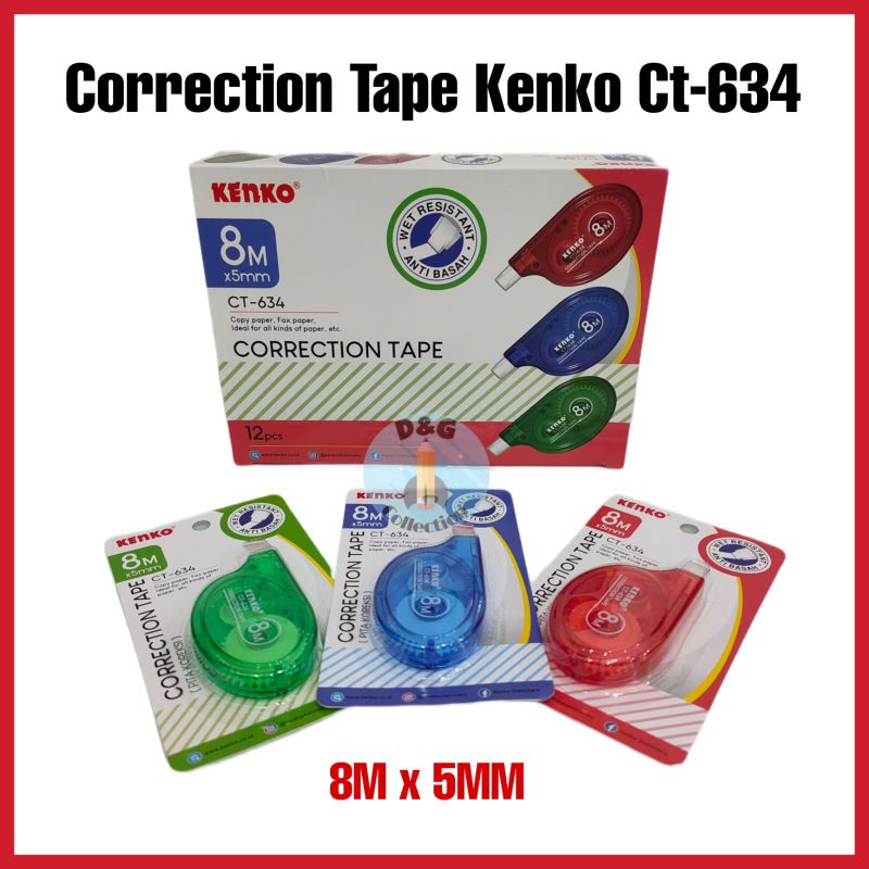 

TIP EX KERTAS KENKO CT 634DT/ CORRECTION TAPE KENKO CT 634DT