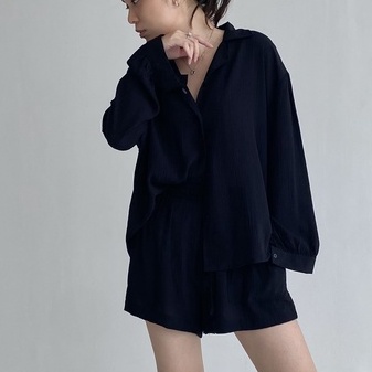 Peach Poppy JASMINE Crinkle Set Premium - Setelan Wanita Celana Pendek Premium