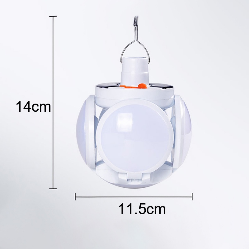 Lampu Bohlam LED Portable Lipat Solar Outdoor Light/ Lampu Emergency Tahan Air Tahan Lama/Lampu Penerangan Taman Camping Charging USB