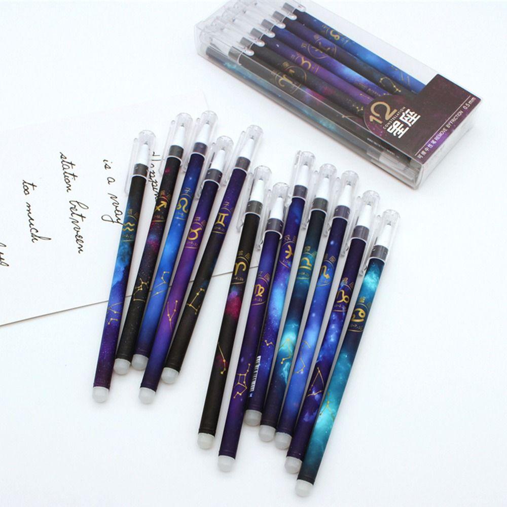 R-flower 12PCS/Set Gel Pen Alat Tulis Kreatif 0.5mm Dihapus Pen