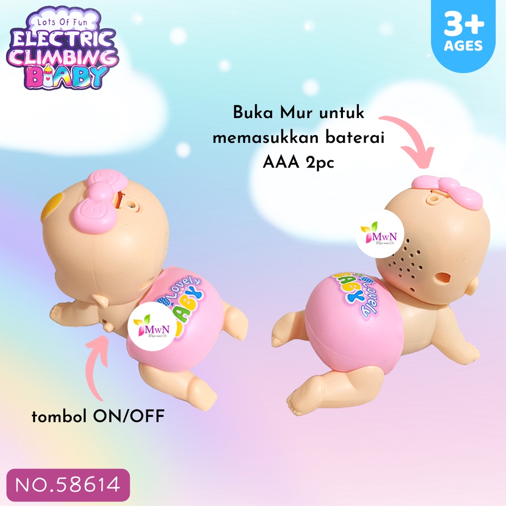 MWN Bayi Merangkak Lampu dan Suara/Climbing Baby No.58614