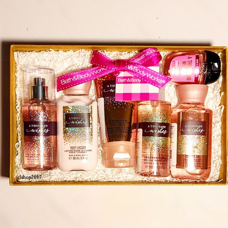 BBW A THOUSAND WISHES ATW BATH &amp; BODY WORKS TRAVELSIZE PAKET VALENTINE'S DAY