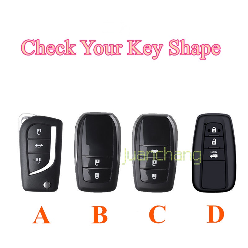 Tpu Lembut Untuk Toyota key cover Remote key case Dengan Rantai Fashion Kreatif Keyring Gift Vios Fortuner Innova CorollaYaris Altis Hiace Avanza Land Cruiser Hilux Camry Wigo RAV4 Revo