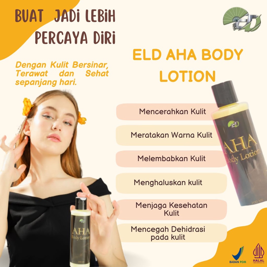 ELD AHA Body Lotion Whitening Body Care Body Lotion Pemutih