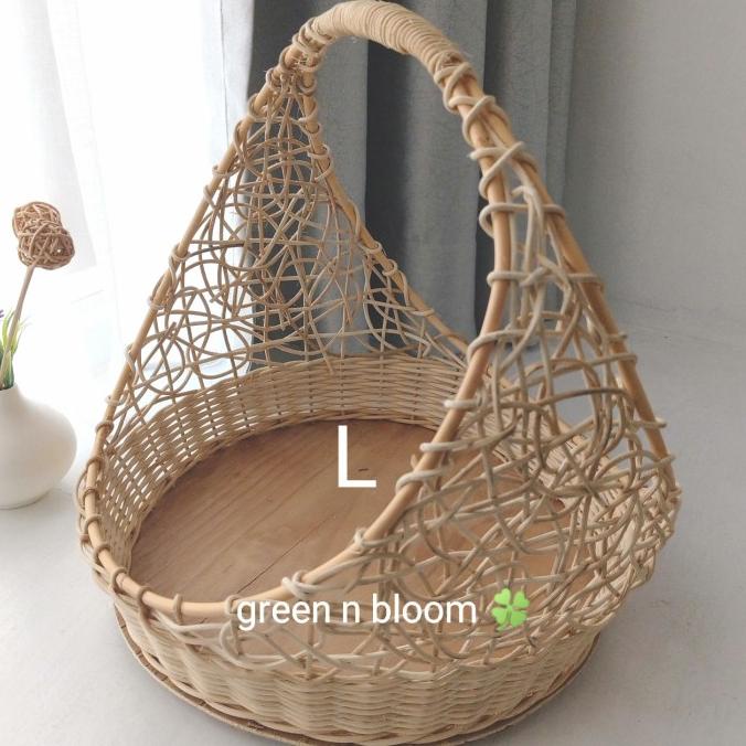 keranjang parcel rotan bulat unik besar