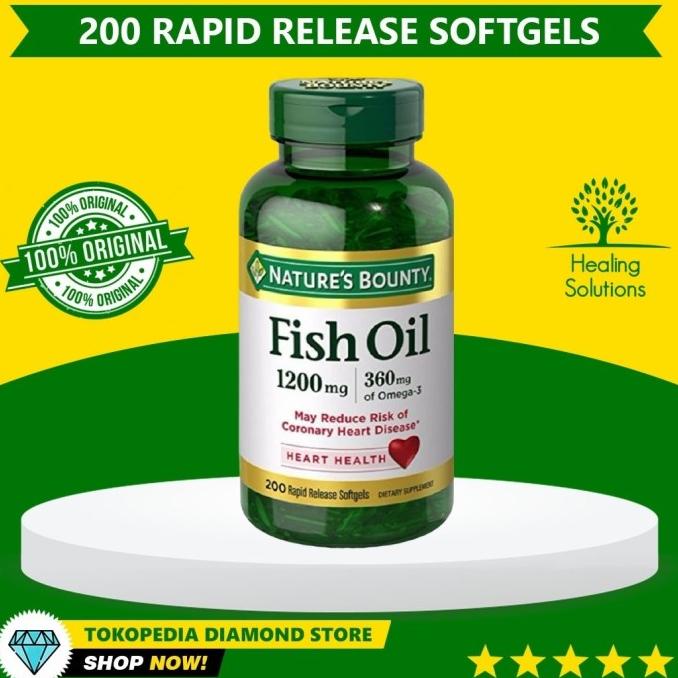 Nature's Bounty Fish Oil 1200 mg Omega-3 isi 200 Made in USA