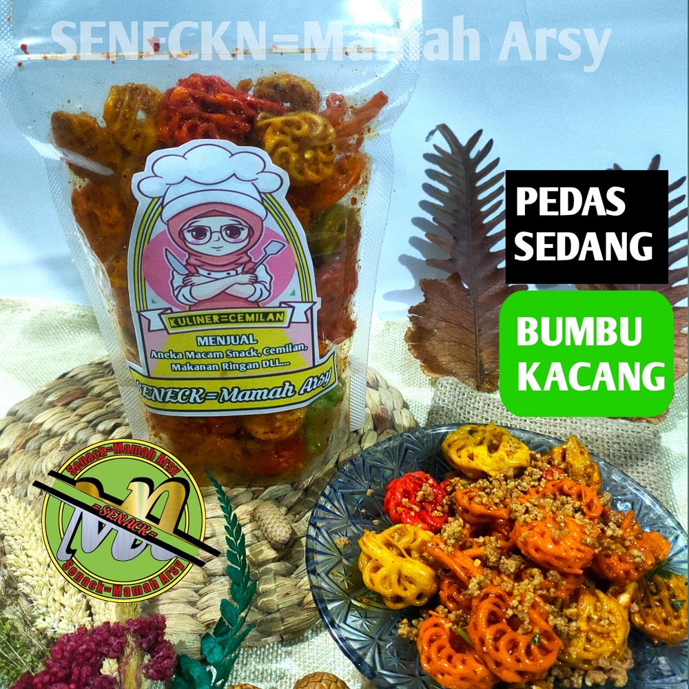 Jual Seblak Kering Bumbu Kacang Pedas Sedang Kerupuk Mawar Kerupuk