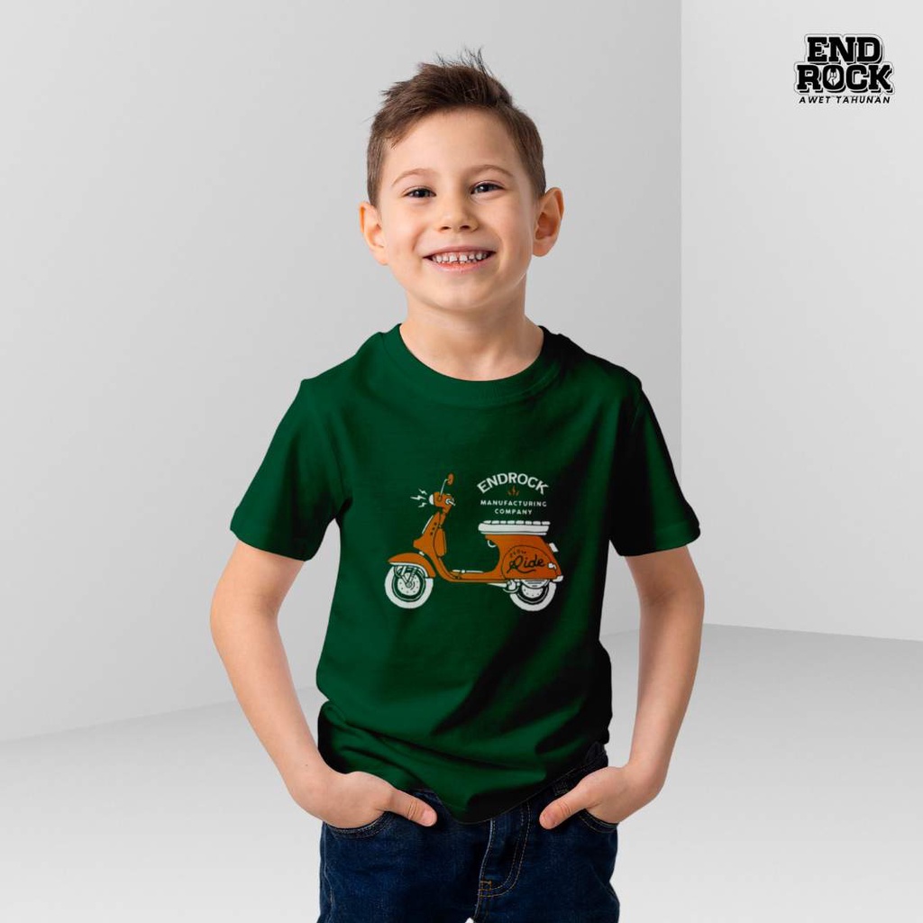 Kaos anak premium sablon Brown Vespa Endrock Kids