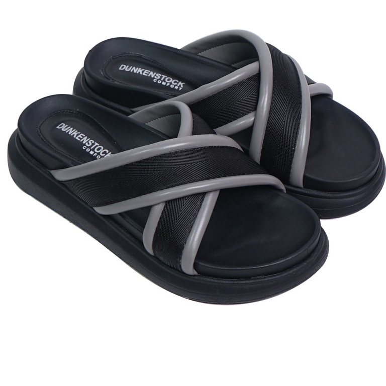 SARASARA YUK - Dunkenstock ZOEY Sandal Wanita Silang Tinggi 5cm Size 36 - 40 Selop Tidak Licin Sendal Beleza Wedges Slop Birken Rumah Belleza 37 38 39 Warna Black Hitam Sara Sara Kekinian Premium Terbaru Shoes Ori Original Mall Official Store