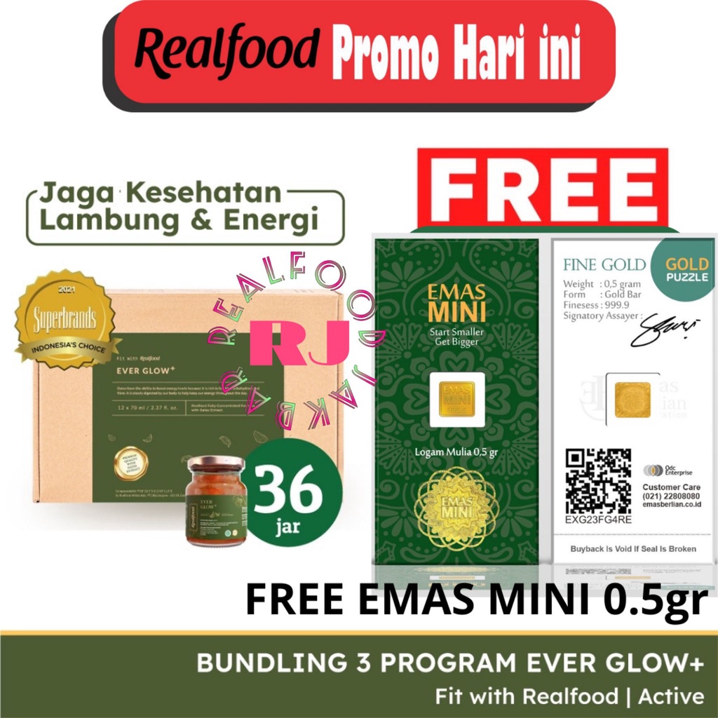 

Realfood Ever Glow Plus Triple Bundle Free Gift